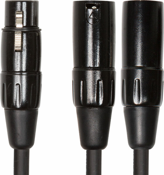 Roland RCC-YC-XF2XM Y-Splitter XLR F - 2 XLR M Black Series Interconnect Cable