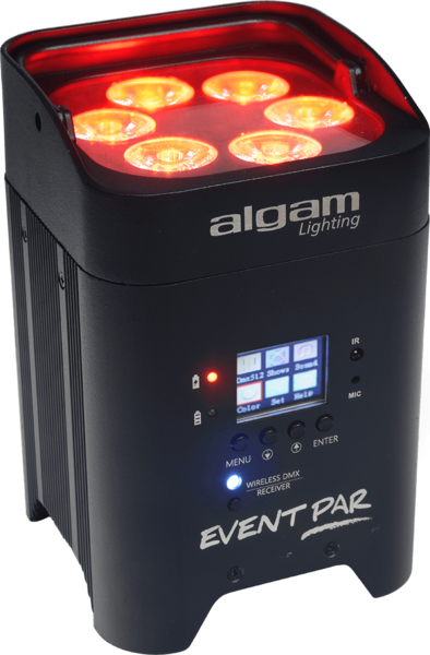 Algam Lighting EVENTPAR Battery Powered Par 6 Led 12W Rgbwauv Ir And Dmx Wireless