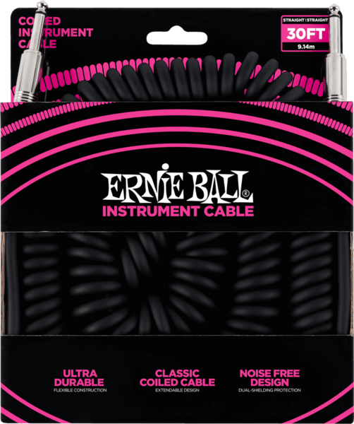 Ernie Ball 6044 Twisted Instrument Cables Twisted Pair Jack/Jack 9M Black