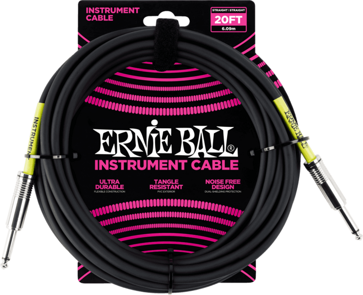 Ernie Ball 6046 Classic Instrument Cables Classic Jack/Jack 6M Black