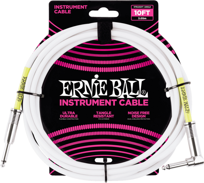 Ernie Ball 6049 Classic Instrument Cables Classic Jack/Jack Hookset 3M White