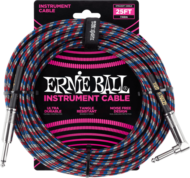 Ernie Ball 6063 Woven Sleeve Jack/Jack Elbow 7,62M 4 Colors