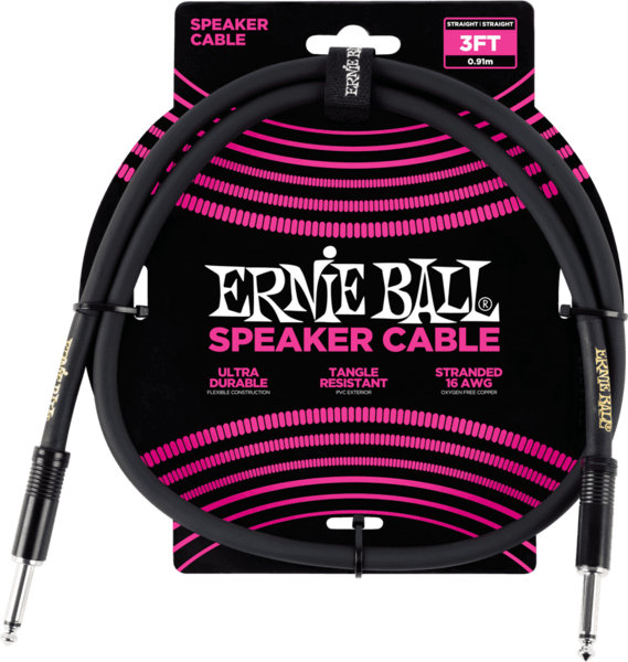 Ernie Ball 6071 Speaker Cables Classic Jack/Jack 91Cm Black