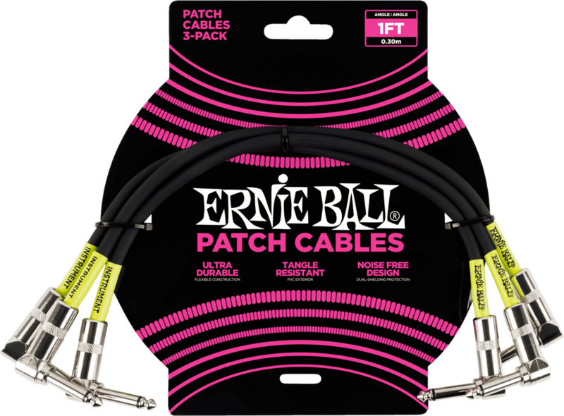 Ernie Ball 6075 Patch Set Of 3 - Angled - 30Cm Black